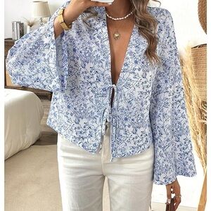 Floral Blue Women's Top